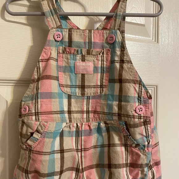 Plaid Oshkosh B’Gosh Overalls - Picture 1 of 9